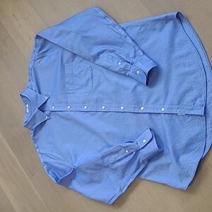 EUC Peter Millar Button Down Shirt Men's sz XL Blue Mini Check Long Sleeve Shirt